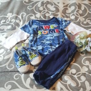 💗SALE Baby boy 6-9 month matching outfit w/shoes
